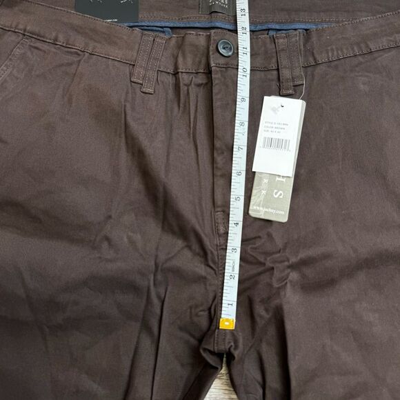 JACHS New York Mens Slim Fit Mid Rise Pants 42 x 30 Dark Chocolate Brown Tapered - Picture 13 of 14